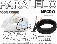 Cable PAR - Paralelo - Bipolar - Blanco / Negro 2x2,5 mm